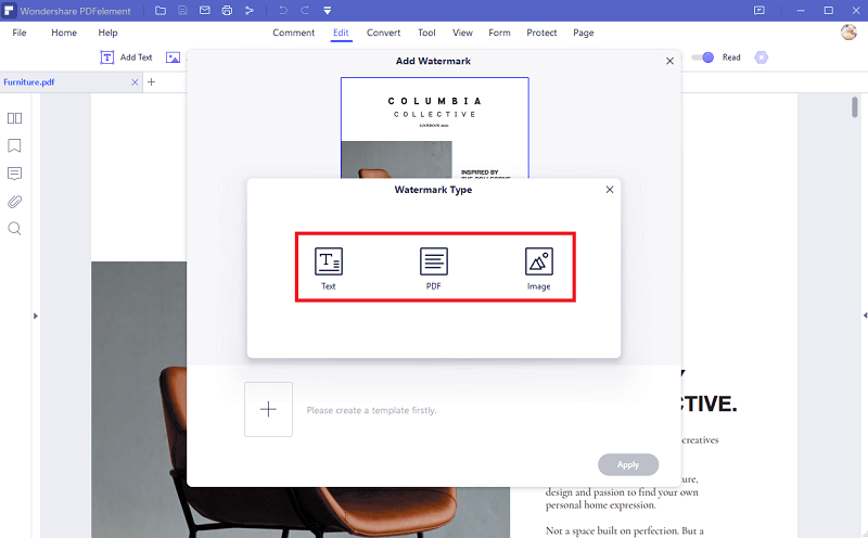 how to insert watermark in pdf