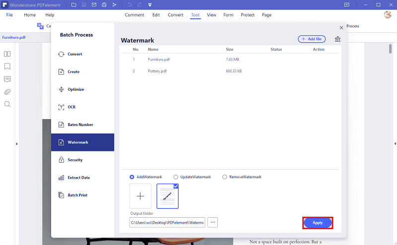 how to put watermark on a pdf document