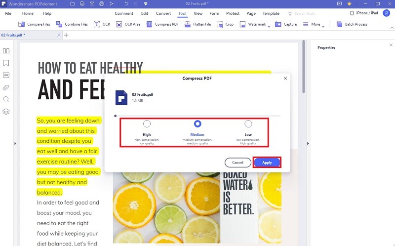 compress doc to pdf