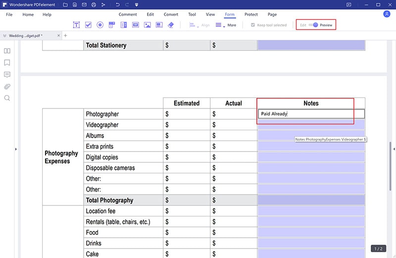 how to fill in a form sent by email