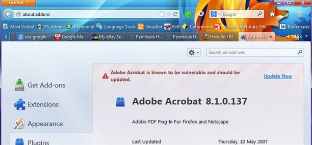 Update Adobe Acrobat Plug-in for Firefox