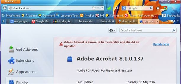 Enable Create PDF extension for Mozilla Firefox, Adobe Acrobat