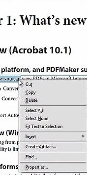 adobe cut text in pdf