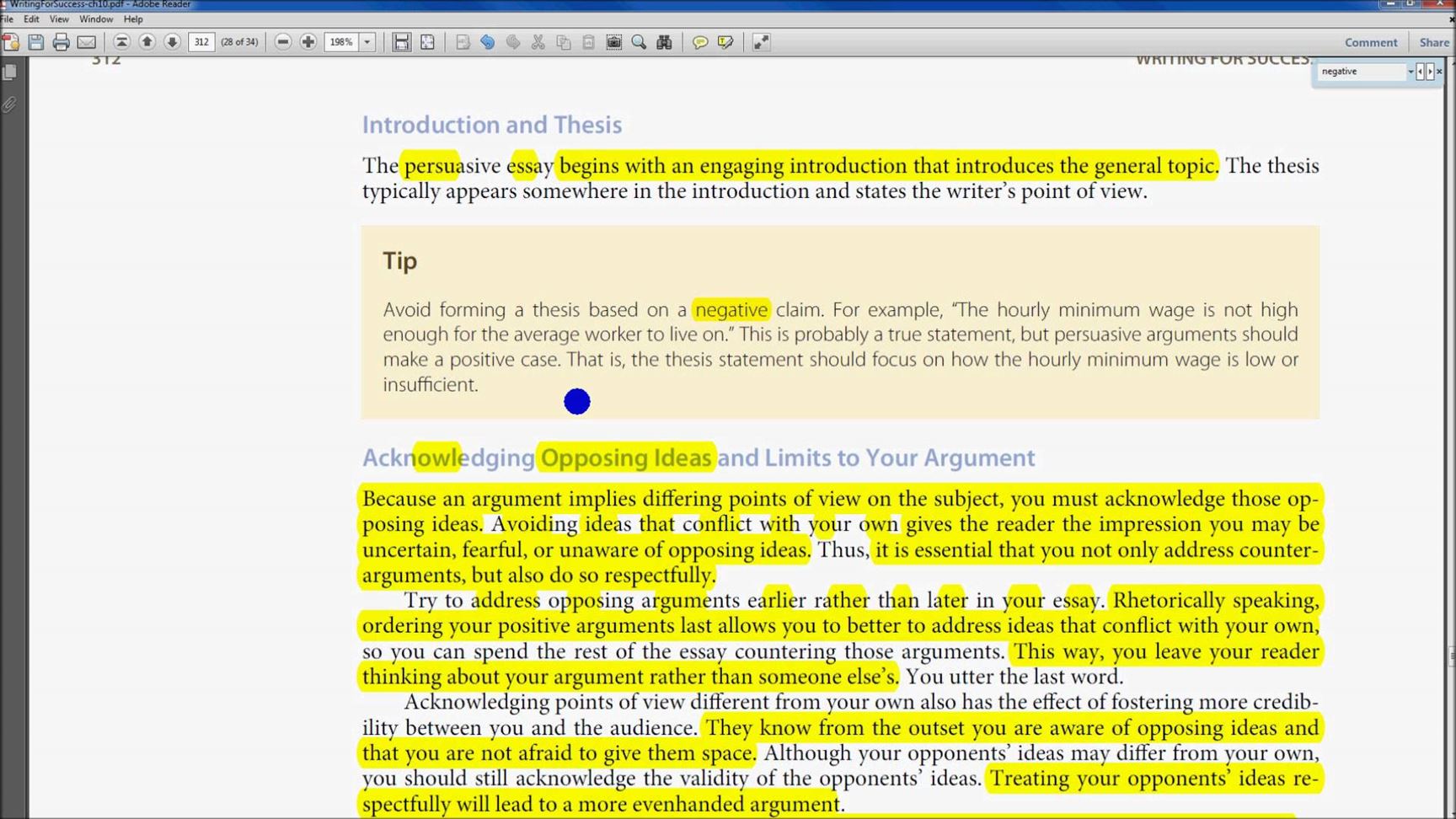 highlight text in pdf