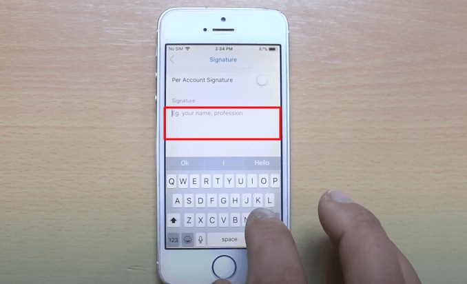 create signature in outlook on iPhone