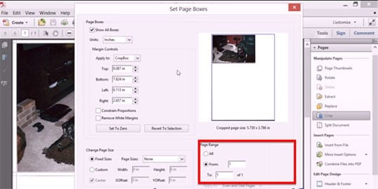 crop multiple pdfs in adobe 