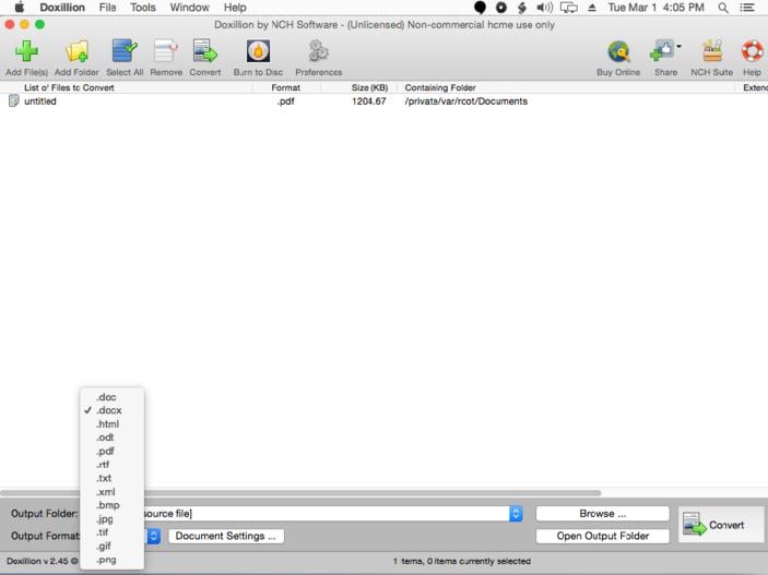 Doxillion Document Converter Gratuit pour Mac 