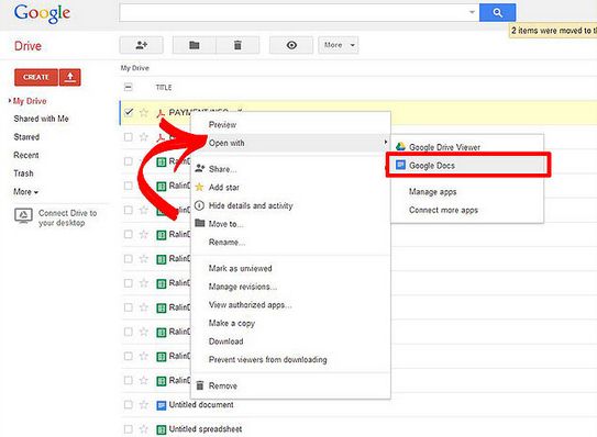 how to change pdf to word with google drive