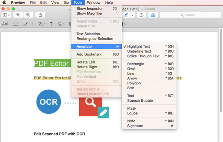 editing pdf on preview