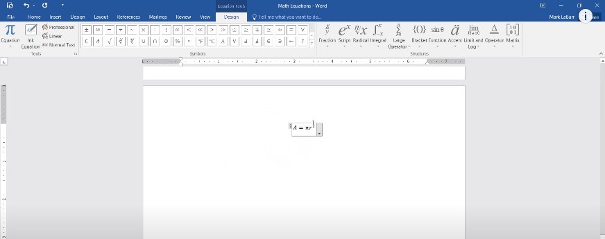 microsoft word equation editor