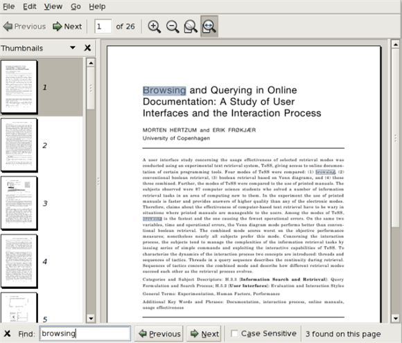 evince pdf reader