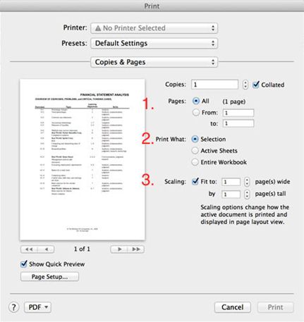 convertir excel en pdf en utilisant excel pour mac