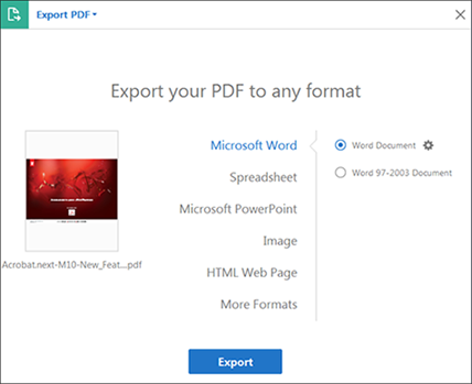 exporter le pdf dans adobe