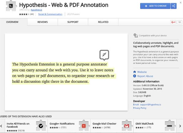 How to annotate on Google Chrome with the  extension 