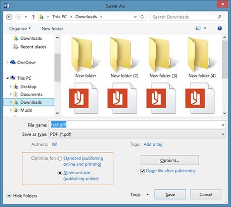 compress pdf file with microsoft