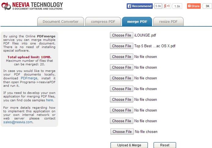 Online PDF Merge