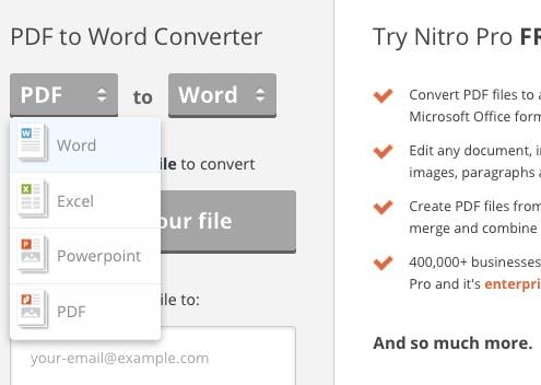 how to use nitro pdf to word converter