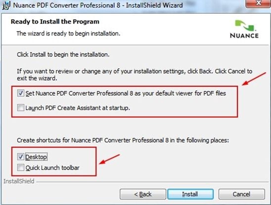 Nuance PDF converter install