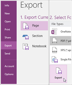 export email as pdf using onenote