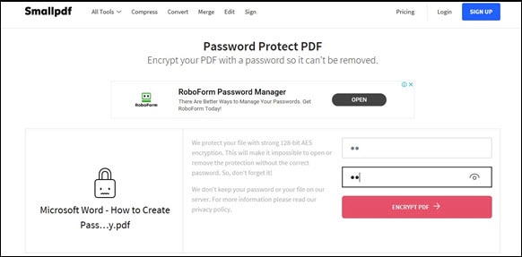 password protected pdf