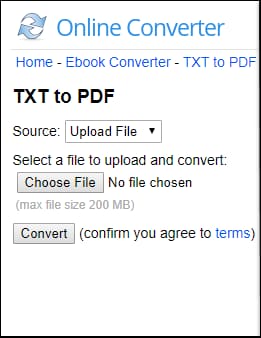 online txt to pdf converter