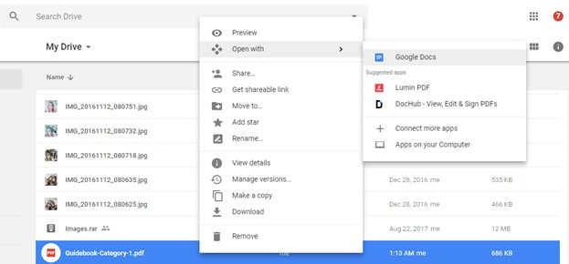 abrir pdf con google docs