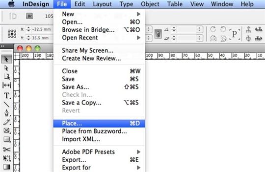 ouvrir un fichier pdf fichier dans indesign