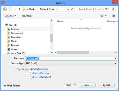 save outlook email as pdf