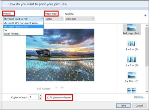 images to pdf in windows