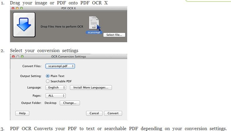 PDF OCR X pour Mac et Windows