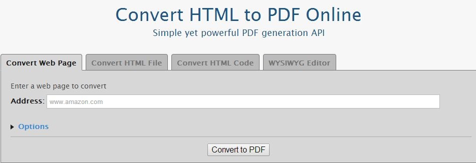 to convert html to pdf online