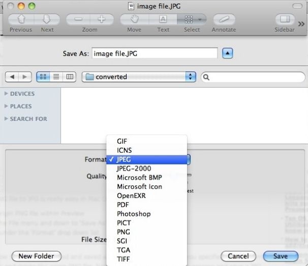 Convertir PNG en PDF avec Aperçu