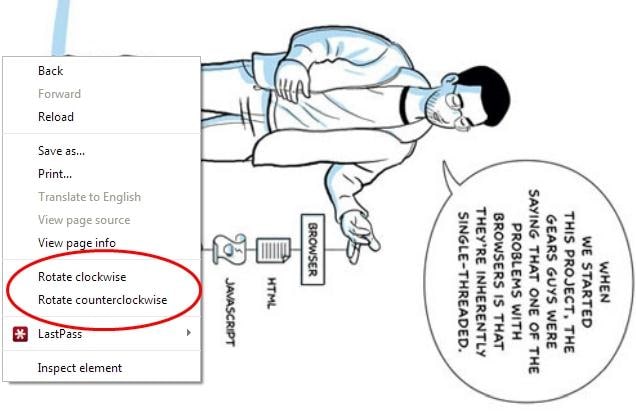 ruota il pdf in chrome