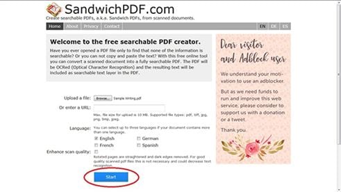 make pdf text searchable online