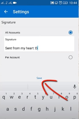 save signature in outlook