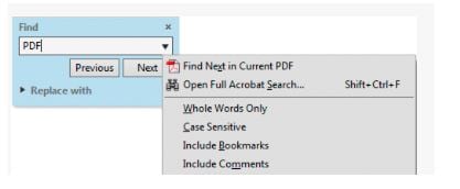 search text in pdf with adobe