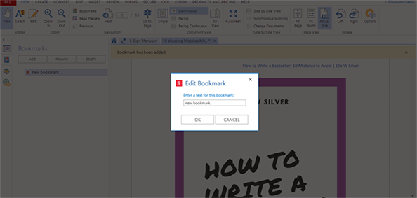 create bookmark in pdf for free