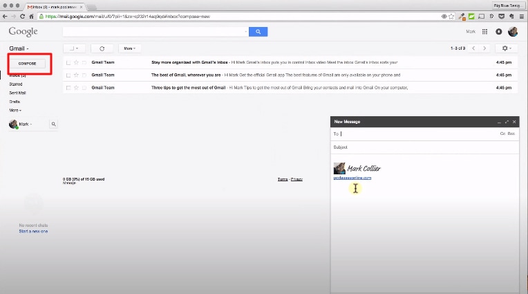 compose gmail email signature
