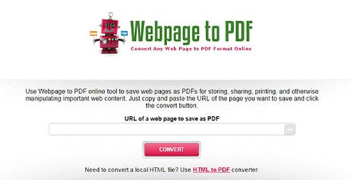 webpage to pdf