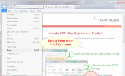 convert emails to pdf using win2pdf