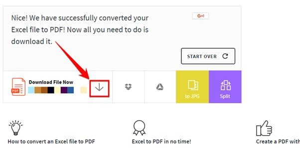 convert xls to pdf online