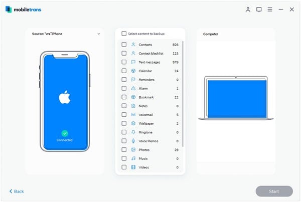 Click Start Copy to begin copying iPhone contacts to PC