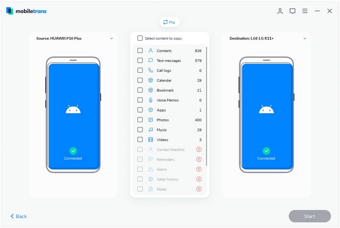 transferir datos entre android