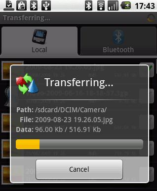 transferencia de archivos bluetooth androide