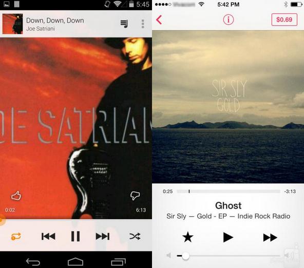 Android vs iPhone Music Playing Apps