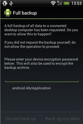 begin to backup Android linux