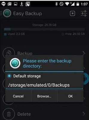 enter backup directory