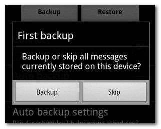 backup text message on Android