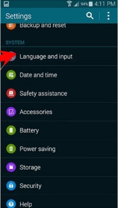 change samsung language