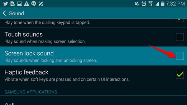 change samsung phone lock sound